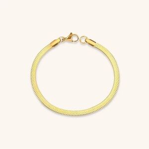 Herringbone 14k gold plated bracelet.